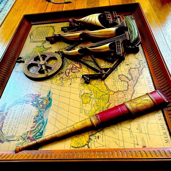 Vintage Midcentury 3D Shadow Box – L’Amérique Septentrionale Map Art - Picture 6 of 8